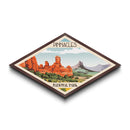 Pinnacles National Park Diamond Shaped Travel Poster Art Canvas Art Print, Canvas Wall Art, Travel Gift, California Travel Art