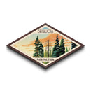 Sequoia National Park Diamond Shaped Travel Poster Art Wall Art Art Print, Canvas Wall Art, Travel Present, California Travel Art