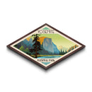 Yosemite National Park Diamond Shaped Travel Poster Art Canvas Art Print, Canvas Wall Art, Travel Gift, California Travel Art