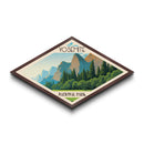 Yosemite National Park Diamond Formed Adventure Poster Art Canvas Art Print, Canvas Wall Art, Travel Gift, California Travel Art