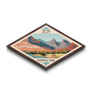Zion National Park Diamond Shaped Travel Poster Art Canvas Art Print, Canvas Wall Art, Travel Gift, Utah Travel Art