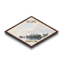 Biscayne National Park Diamond Shaped Travel Poster Canvas Art Print, Canvas Wall Art, Travel Gift, Florida Landscape