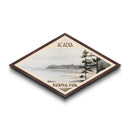 Retro Acadia National Park Travel Print Canvas Texture Print, Travel Decor, Midcentury Modern Decor Maine Landscape