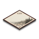 Acadia National Park Diamond Formed Travel Poster Canvas Artwork Print, Canvas Wall Art, Travel Gift, Maine Landscape