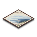 Retro Crater Lake National Park Travel Poster Canvas Texture Print, Travel Decor, Midcentury Modern Decor Oregon Landscape