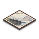 Crater Lake National Park Diamond Formed Travel Poster Canvas Art Print, Canvas Wall Art, Travel Gift, Oregon Landscape