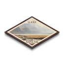 Glacier National Park Diamond Shaped Travel Poster Canvas Art Print, Canvas Wall Art, Travel Gift, Montana Landscape