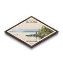 Isle Royale National Park Diamond Shaped Travel Poster Canvas Art Print, Canvas Wall Art, Travel Gift, Michigan Landscape