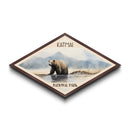 Katmai National Park Diamond Shaped Travel Poster Canvas Art Print, Canvas Wall Art, Travel Gift, Alaska Landscape