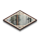 Redwood National Park Diamond Shaped Travel Poster Canvas Art Print, Canvas Wall Art, Travel Gift, California Landscape