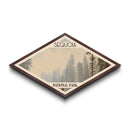 Retro Sequoia National Park Travel Poster Canvas Texture Print, Travel Decor, Midcentury Modern Decor California Landscape