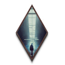 Abandoned Station Walk Diamond Shaped Urban Train Platform Canvas Art Print Post-Apocalyptic Interior Accent Hallway Moody Decor