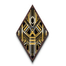 Black and Gold Diamond Shaped Art Deco Canvas Textured Art Print, Diamoned Shaped Wall Art, Retro Style Home Decor