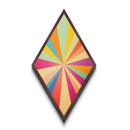 Rainbow Starburst — Diamond Shaped Canvas Art Print perfect accent wall piece nursery wall decor colorful burst geometric spectrum aesthetic
