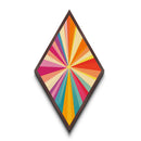 Sunshine Rays — Diamond Shaped Canvas Art Print modern sunbeam explosion piece ideal kids room decor vibrant wall accent rainbow palette