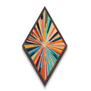 Radiant Spectrum Burst Diamond Shaped Canvas Textured Print, Mid-Century Modern Wall Decor, Abstract Geometric Art Explosion