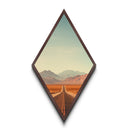 Endless Desert Highway – Canvas Embossed Print Road Trip Diamond Wall Decor, Minimal Landscape, Americana Art, Open Road Wanderlust