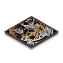 Mechanical Timecraft Detail Diamond Shaped Canvas Textured Print, Watch Movement Art, Industrial Engineering Gift, Steampunk Decor