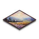 Morning Valley Bloom Diamond Shaped scenic countryside sunrise Canvas Art Print floral landscape painting warm family room decor