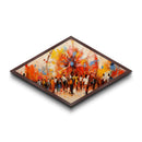 Carnival Whirl Diamond Shaped Canvas Art Print vibrant abstract fair scene living room accent modern color splash wall decor gift