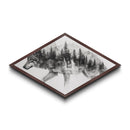 Wolf Spirit Forest Diamond Shaped Canvas Textured Print wildlife nature wall art rustic lodge decor majestic mountain wolf