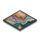 Agate Crystal Layers Diamond Shaped Canvas Art Print colorful gemstone wall art abstract mineral decor modern nature style