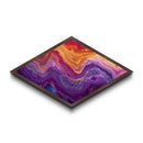 Violet Fire Quartz Diamond Shaped Canvas Textured Print Geode Inspired Abstract Art Colorful Boho Chic Living Room Accent