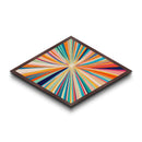 Radiant Energy Burst Diamond Shaped Canvas Art Print vibrant explosion of color modern abstract decor perfect living room focal wall piece