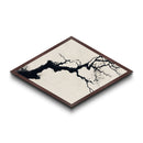 Zen Branch Ink Diamond Shaped Canvas Textured Print Japanese Minimal Abstract Nature Wall Art Modern Decor Neutral Palette Home Gift