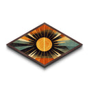MCM Art Deco Sun Framed Canvas Art Print, Canvas Embossed Art, Retro Wall Art, Modern Home Decor