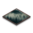 Fog Drenched Pines Diamond Shaped Forest Landscape Canvas Art Print Serene Tree Silhouettes Moody Mountain Fog Wilderness Wall Art