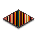 Bold Retro Stripes Diamond Shaped Canvas Embossed Print modern geometric color block design minimalist abstract vertical wall art