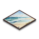 Diamond Shaped Reflective Peaks Canvas Art Print Mountain Lake Reflection Serene Landscape Rustic Nature Wall Decor Watercolor Look