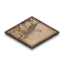 Barcelona - Spain Diamond Shaped City Map, Custom Diamond Shaped Wall Art, City Map Canvas