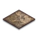 Boston Diamond Shaped City Map, Custom Diamond Shaped Wall Art, City Map Canvas