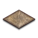 Budapest - Hungary Diamond Shaped City Map, Custom Diamond Shaped Wall Art, City Map Canvas