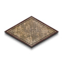 Columbus Diamond Shaped City Map, Custom Diamond Shaped Wall Art, City Map Canvas