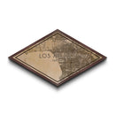 Los Angeles Diamond Shaped City Map, Custom Diamond Shaped Wall Art, City Map Canvas