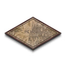 Memphis Diamond Shaped City Map, Custom Diamond Shaped Wall Art, City Map Canvas