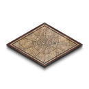 Moscow - Russia Diamond Shaped City Map, Custom Diamond Shaped Wall Art, City Map Canvas