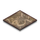 New Orleans Diamond Shaped City Map, Custom Diamond Shaped Wall Art, City Map Canvas