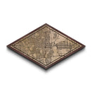 Omaha Diamond Shaped City Map, Custom Diamond Shaped Wall Art, City Map Canvas