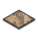 Seatle Diamond Shaped City Map, Custom Diamond Shaped Wall Art, City Map Canvas