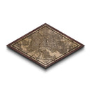 Baltimore Diamond Shaped City Map, Custom Diamond Shaped Wall Art, City Map Canvas