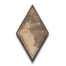 Los Angeles Diamond Shaped Travel Poster, Custom Diamond Shaped Wall Art, City Map Canvas