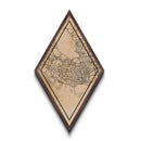 Singapore - Singapore Diamond Shaped Travel Poster, Custom Diamond Shaped Wall Art, City Map Canvas