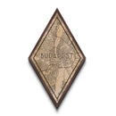 Budapest - Hungary Diamond Shaped Travel Poster, Custom Diamond Shaped Wall Art, City Map Canvas