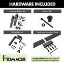 Double Track U-Shape Bypass Sliding Barn Door Hardware Kit - Straight Design Roller