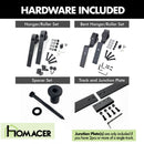 Single Track Bypass Sliding Barn Door Hardware Kit - Classic Design Roller