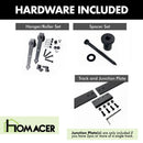 Non-Bypass Sliding Barn Door Hardware Kit - Arrow Design Roller